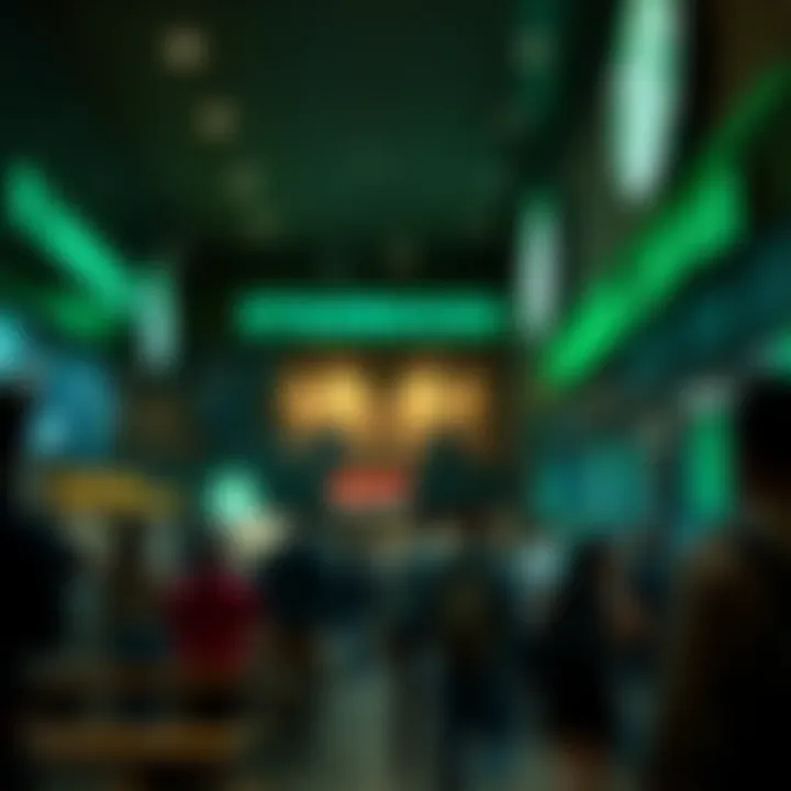 Vibrant Starbucks Store Atmosphere A vibrant Starbucks store filled with customers