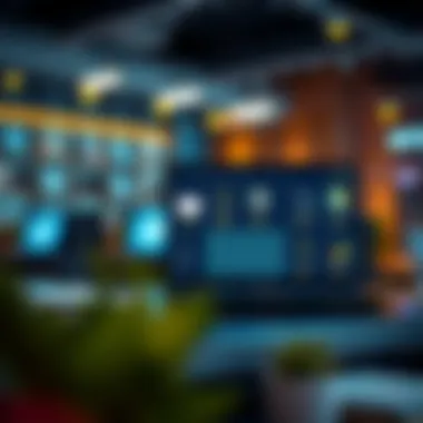 Digital Learning Platform Overview An illustration of a digital learning platform with various online modules.