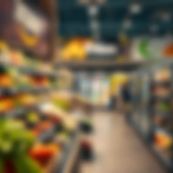 Product Diversity in Amazon Fresh Amazon Fresh store layout highlighting product variety