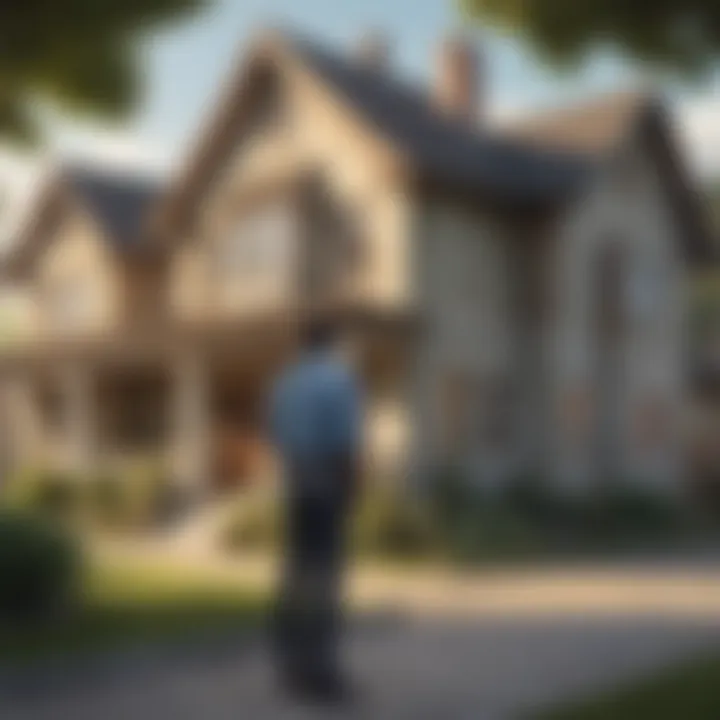 An appraiser inspecting a residential property