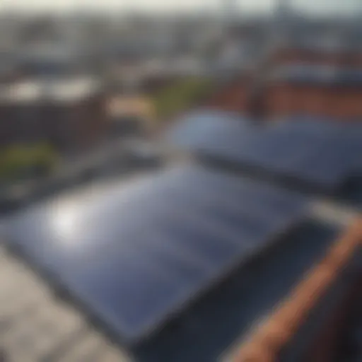 Solar panel installation on a rooftop