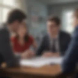 A financial advisor discussing student loan options with clients.