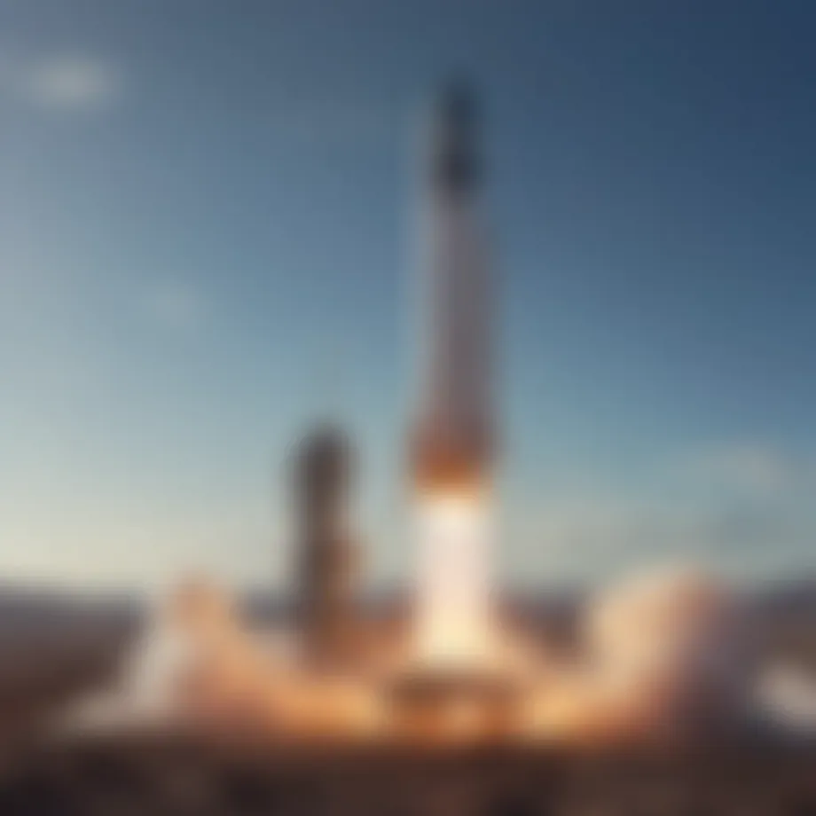 Blue Origin rocket launching into the sky