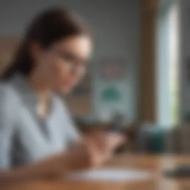 A person using online banking services on a smartphone