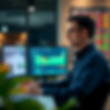 Data Analysis with Excel for Investors Investor analyzing data on a computer with Excel open