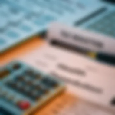 Calculator with tax forms and health insurance policy