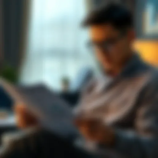 Self-employed individual reviewing health insurance documents