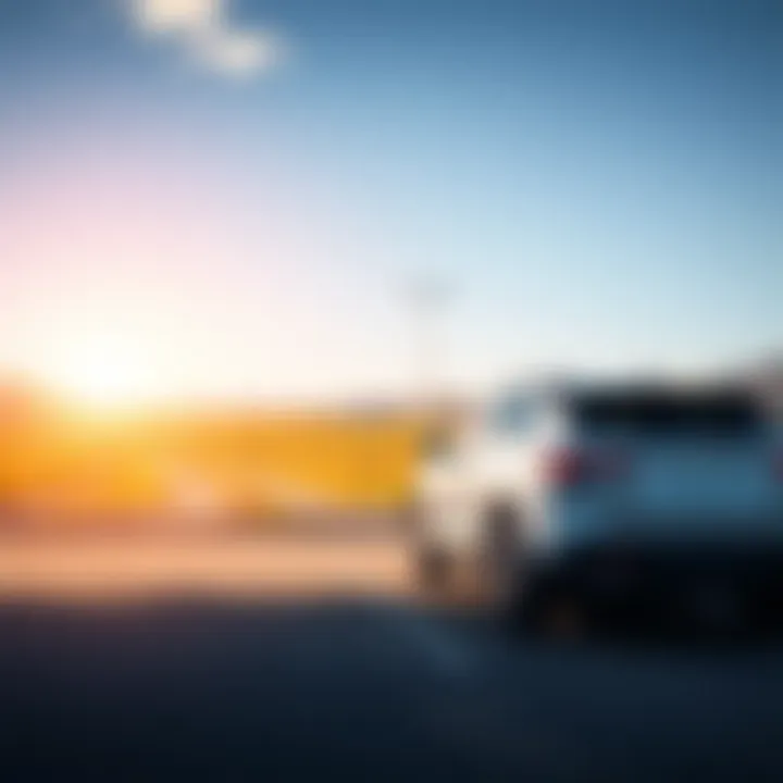 Symbol of New Vehicle Ownership A serene outdoor setting with a new vehicle parked, symbolizing ownership