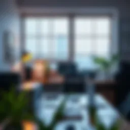 Dynamic freelance workspace showcasing productivity.