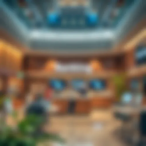 A modern bank interior showcasing business banking services
