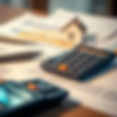 Estimating Closing Expenses A calculator and paperwork representing financial calculations