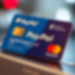 Close-up of a PayPal prepaid card showcasing its chip technology