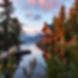 A serene view of a second home by the lake