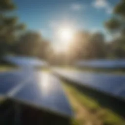 Solar panels harnessing sunlight for clean energy