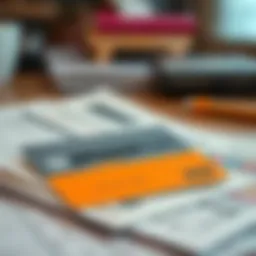 Amazon credit card with financial documents