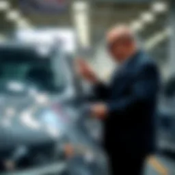 A professional evaluating a vehicle's condition