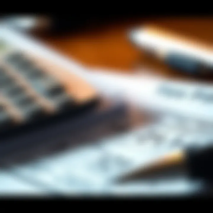 Close-up of tax forms with important dates marked
