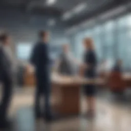 Symbol of collaboration in a corporate setting