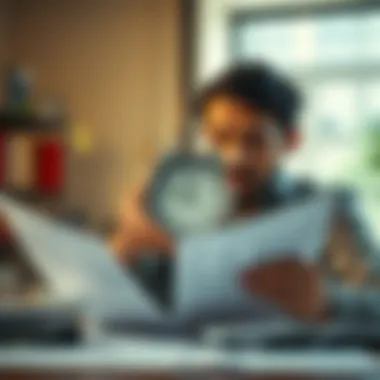 Importance of Timely Tax Filing Person reviewing tax documents with a clock