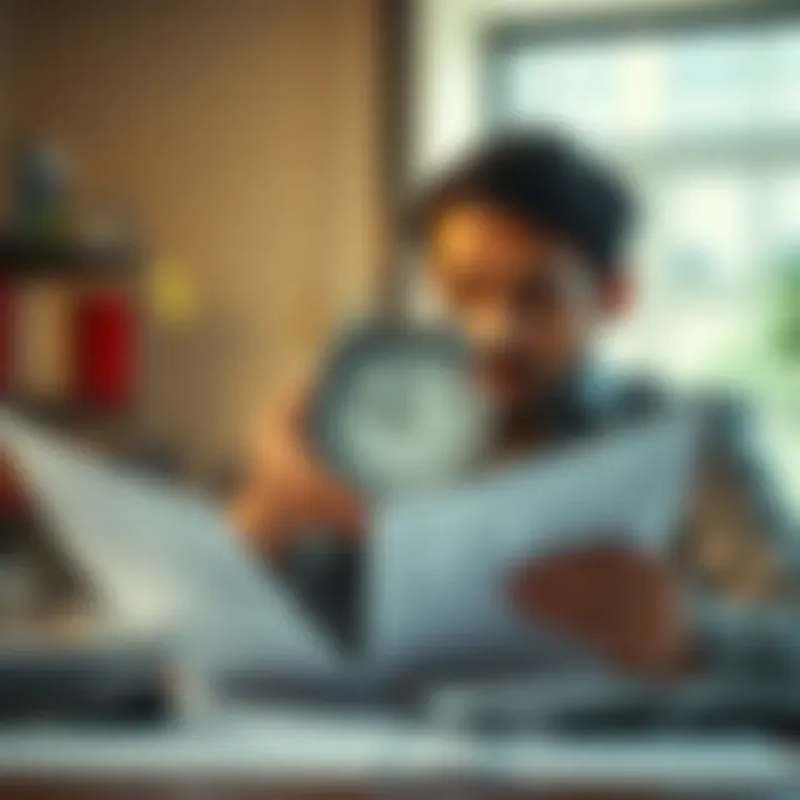 Importance of Timely Tax Filing Person reviewing tax documents with a clock